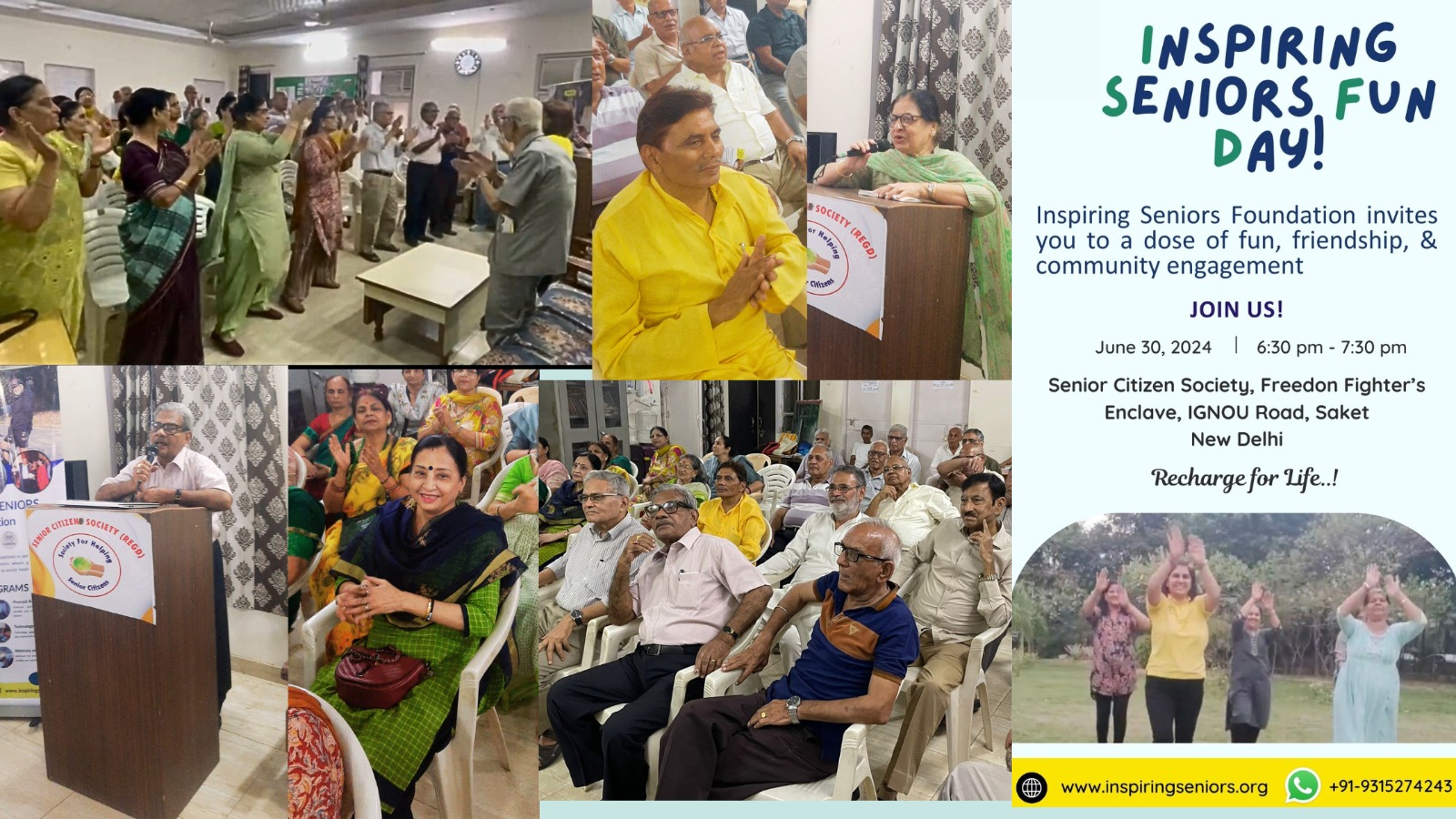  🌟 Inspiring Seniors Foundation Hosts a Joyful Event in Saket! 🌟 